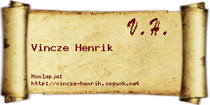 Vincze Henrik névjegykártya